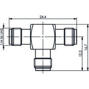 Telegärtner - Koax-Kupplung SMA-T-Stück (F-F-F) AU 100024805 50Ohm − 5 Stück