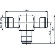 Telegärtner - Koax-Kupplung SMA-T-Stück (F-F-F) AU 100024805 50Ohm − 5 Stück