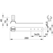 OBO Bettermann - Dachleitungshalter für Blitzschutz Dachleitungshalter 157 FK-VA 280 280mm V2A − 20 Stück