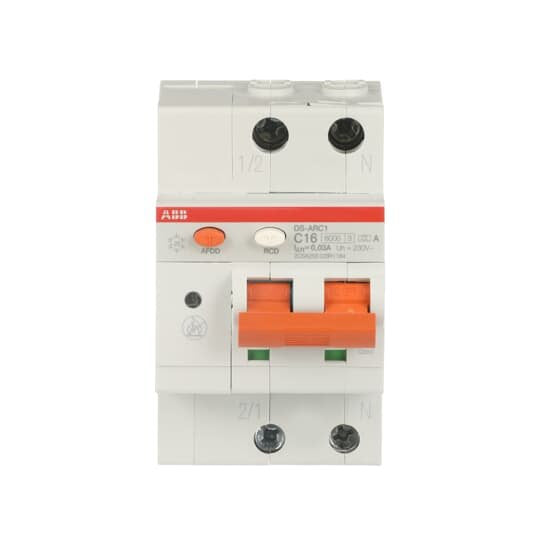 ABB Stotz S&J - Kombination FI-Schalter/Leitungsschutzschalter mit Zusatzeinrichtung Brandschutzschalter +FI/LS DS-ARC1 C16 A30 C16/0,03, 6kA, 3TE