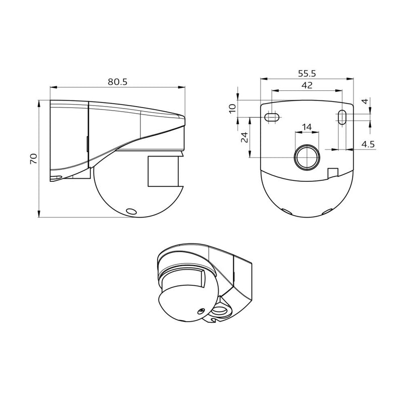 BEG Brück Electronic - Bussystem-Bewegungsmelder Multisensor LCMini120BMSDALI-2ws DALI-2, sw