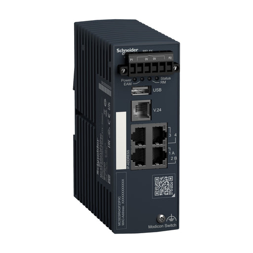 Schneider Electric - Netzwerk Switch Modicon Red. Switch MCSESR043F23F0C 4Tx C.Coated