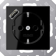 Jung - Steckdose SCHUKO Steckdose A 1520-18 A SW mit USB Typ A