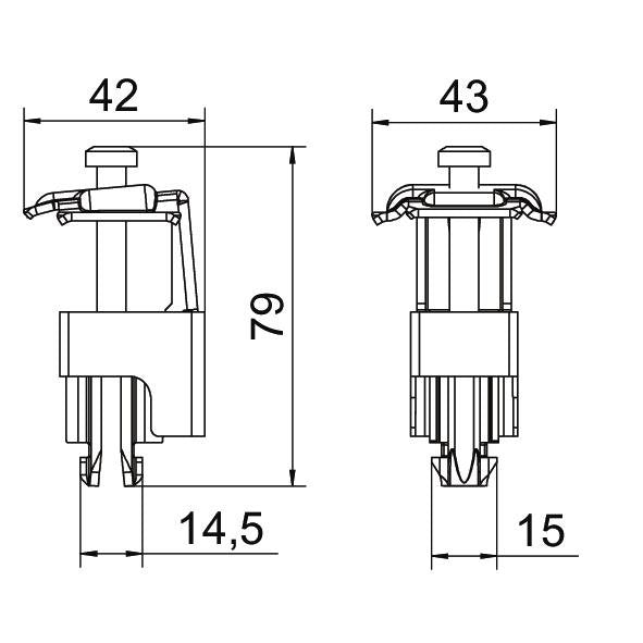 OBO Bettermann - Photovoltaik-Verbindungs- und Befestigungselement Universalklemme KLU A2 S 41x42x79 Edelstahl − 20 Stück