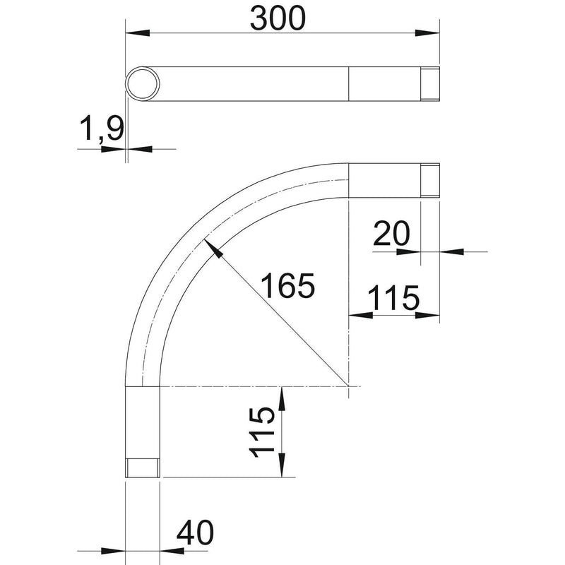 OBO Bettermann - Bogen für Installationsrohre Aluminiumrohrbogen SBM40W ALU m. Gewinde M40x1,5 − 15 Stück