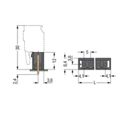 WAGO GmbH & Co. KG - Leiterplattensteckverbinder THR-Stiftleiste Lötstift 231-16#4050821042648 1,2x1,2,gerade,sw − 170 Stück