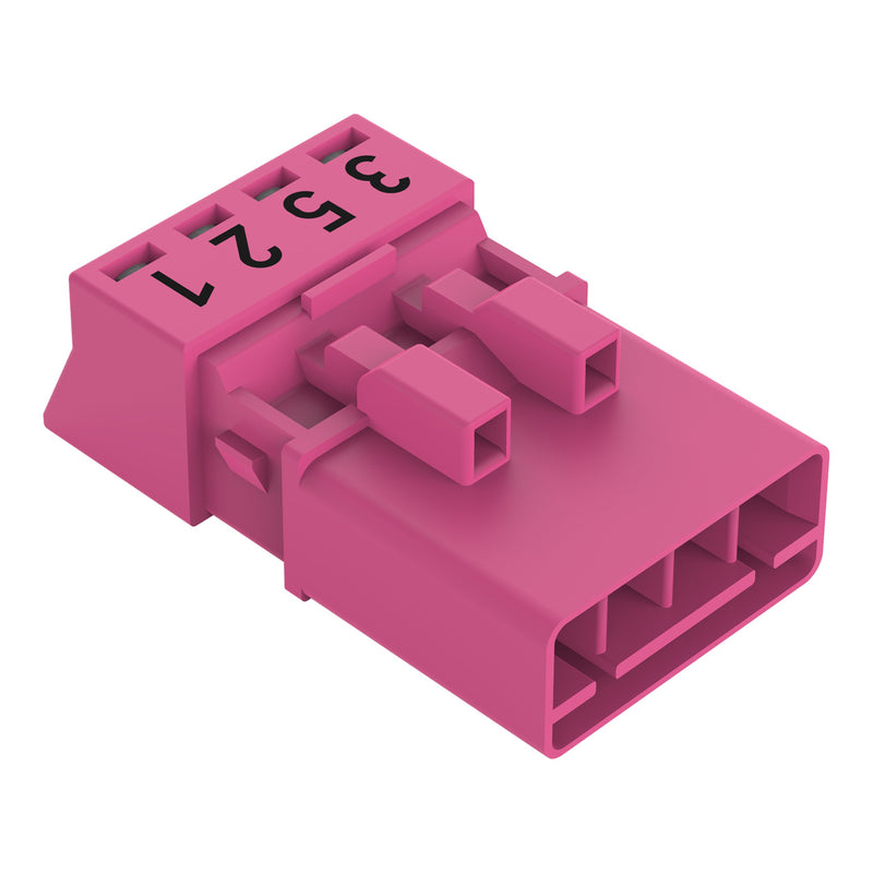 WAGO - Steckverbinder für steckbare Gebäudeinstallation Stecker 4-polig 890-294/081-000 pink − 50 Stück