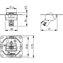 Telegärtner - Kommunikationsanschlussdose Kupfer Modul-Aufnahme 1-fach 100022979 UP/0 1AMJ-S DD flex − 5 Stück