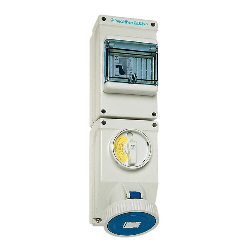 Walther Werke - CEE-Steckdose abschaltbar, abgesichert (IEC 60309) Wasserdichte Wandsteckdose AU119306UJ 16A 3P 6h
