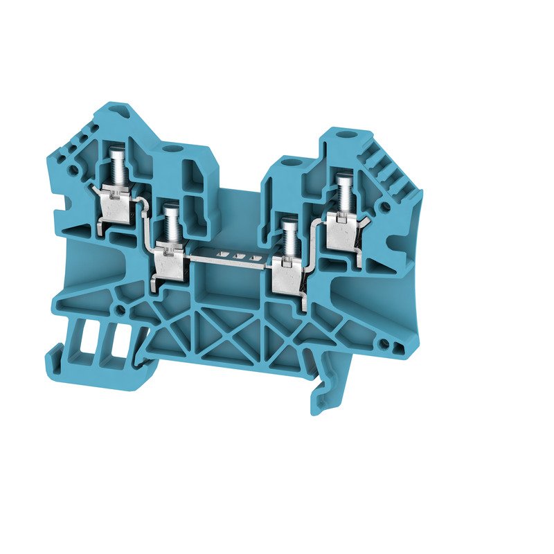 Weidmüller - Durchgangs-Reihenklemme Klemme WDU 4/ZZ BL Schraubanschl.,4mm² − 50 Stück