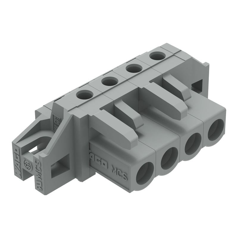 WAGO - Leiterplattensteckverbinder THT-Federleiste abgewink. 232-234/031-000 Rastermaß 5mm,grau − 50 Stück