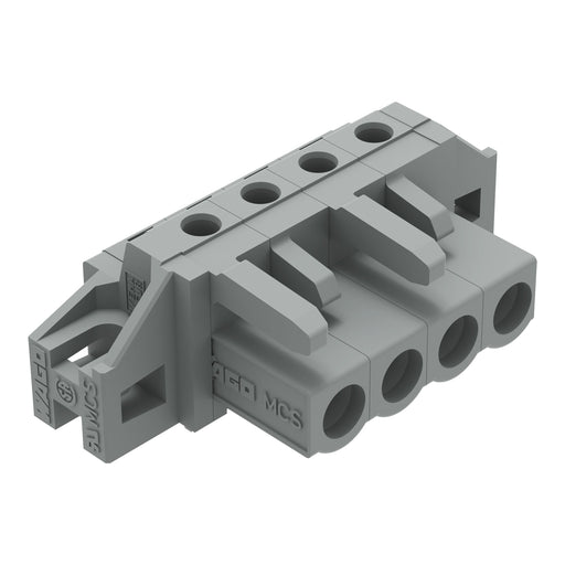 WAGO - Leiterplattensteckverbinder THT-Federleiste abgewink. 232-234/031-000 Rastermaß 5mm,grau − 50 Stück