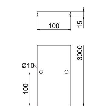 OBO Bettermann Vertr - Deckel für Kabeltragsystem Deckel rastbar DGRR 100 FT f.Gitterrinne − 3 Meter