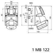 Bals Elektrotech - CEE-Steckdosen-Kombination (IEC 60309) Kombi-Wandsteckdose 109-QC
