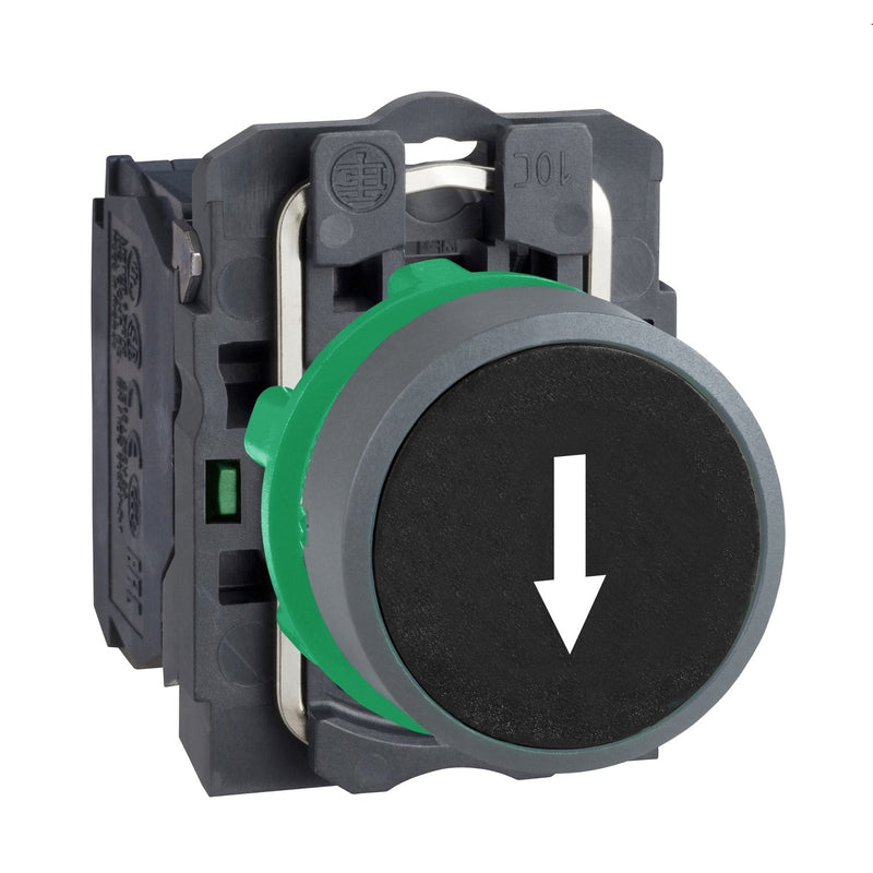 Schneider Electric - Drucktaster, Komplettgerät Drucktaster komplett XB5AA3351C0 sw, 22mm, 1S, grau
