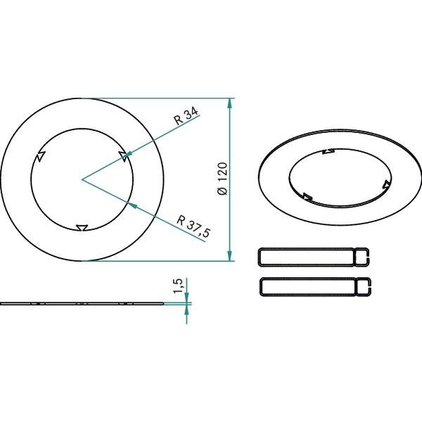 Brumberg Leuchten - Mechanisches Zubehör/Ersatzteile für Leuchten Reduzierring 81004080 Außen-Durchm. 120mm