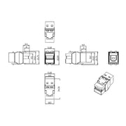EFB-Elektronik - Zubehör/Ersatzteile für modulares Anschlusssystem USB2.0 Adapter schwarz A/B EB534 Snap-In