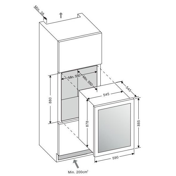 Amica - Weinkühlschrank EB-Wein-Klimagerät WK 341 220 S