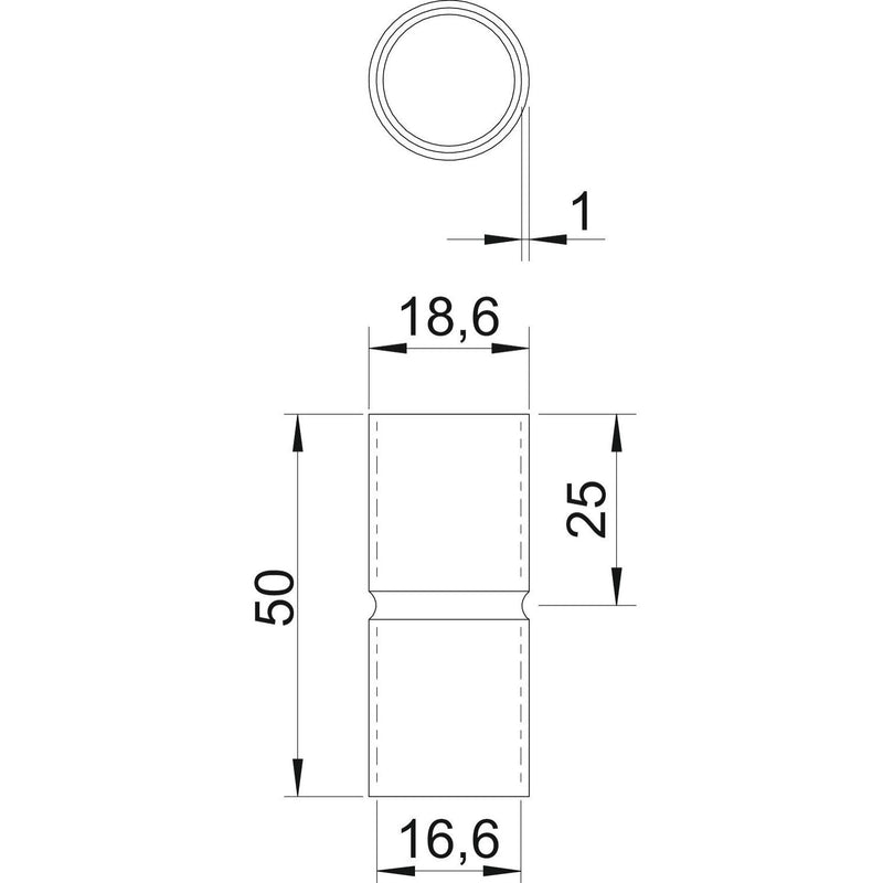 OBO Bettermann - Muffe für Installationsrohre Edelstahlverbindungsmuffe SV16W A4 ohne Gewinde 16mm − 10 Stück