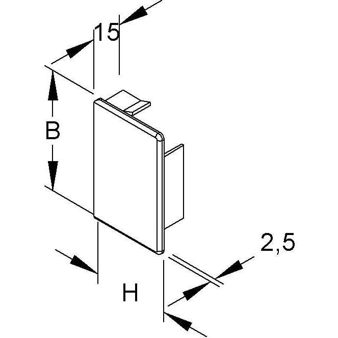 HKL - Endstück für Leitungsführungskanal Endstück lgr E4040.8 40x40 RAL7035 − 20 Stück
