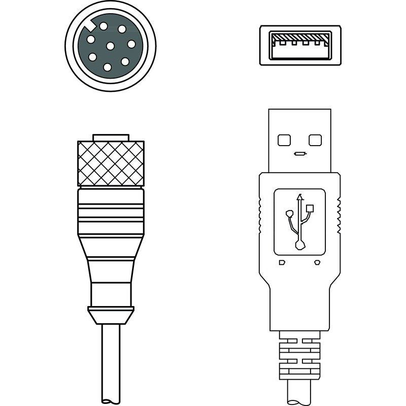 Leuze - Konfektioniertes Sensor-Aktor-Kabel Anschlussleitung KB M12A-8P-USB-3000 − 1 Stück