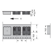 WAGO - Ein- und mehrpolige Klemmenleiste SMD-Leiterplattenklemme 2060-872/998-404 0,75 mm²,schwarz − 6750 Stück