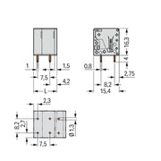 WAGO - Leiterplattenklemme Leiterplattenklemme,4 mm² 2624-3302/000-004 Maß7,5mm,sw − 200 Stück
