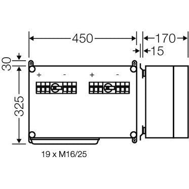 Hensel - Dose, Gehäuse für Montage auf der Wand/Decke PV-GAK, m. Sicherung Mi PV 3311 6xPV-String auf 1xWR