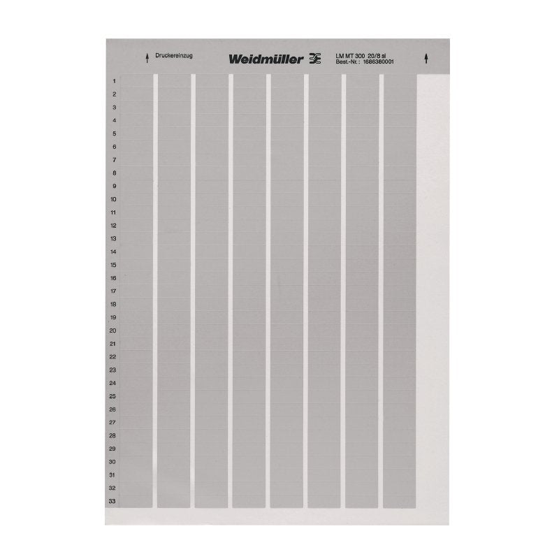 Weidmüller - Kennzeichnungsmaterial Gerätemarkierer LM MT300 20X8 SI − 10 Stück