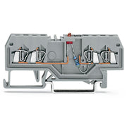 WAGO - Bauelement-Reihenklemme Bauelementklemme 279-809/281-413 Leiter,LEDrot,grau − 100 Stück