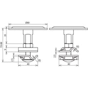 DEHN - Fangeinrichtung für Blitzschutz Fangpilz FP D80 ET70 8.10 V2A f. Rd 8-10mm NIRO