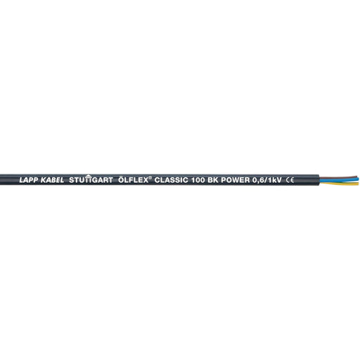 Lapp Kabel&Leitung - Energiekabel >= 1 kV, für ortsveränderlichen Einsatz ÖLFLEX CLASSIC 100 BK 1120470 0,6/1 KV 4G2,5