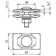 DEHN - Verbinder für Blitzschutz Parallelverbinder St/tZn PH 6.22 FRM #419751 f.Rd 6-22mm − 50 Stück