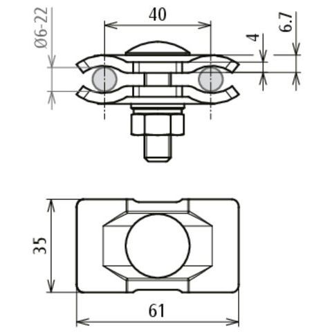 DEHN - Verbinder für Blitzschutz Parallelverbinder St/tZn PH 6.22 FRM #419751 f.Rd 6-22mm − 50 Stück