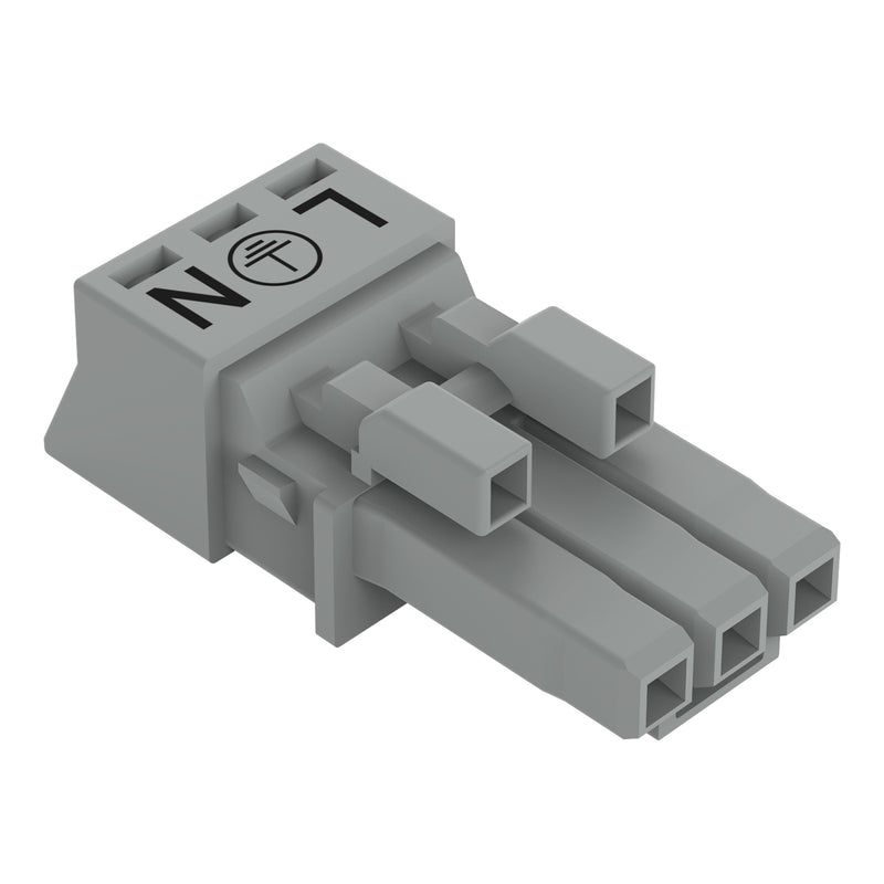 WAGO - Steckverbinder für steckbare Gebäudeinstallation Buchse 3-polig 890-243/060-000 Kod. B,grau − 50 Stück