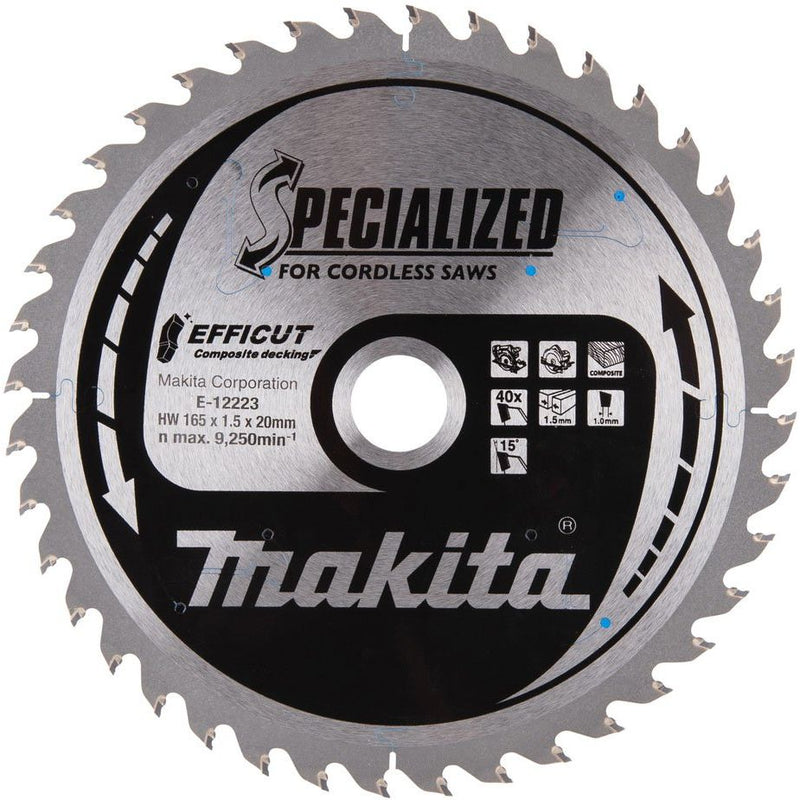 Makita - Kreissägeblatt Sägeblatt E-12223 165x20x40Z, EFFICUT