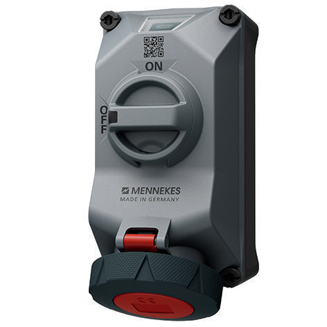 Mennekes - CEE-Steckdose abschaltbar, abgesichert (IEC 60309) Wandsteckdose DUOi R 5814406T 32A4P6h 400V IP69