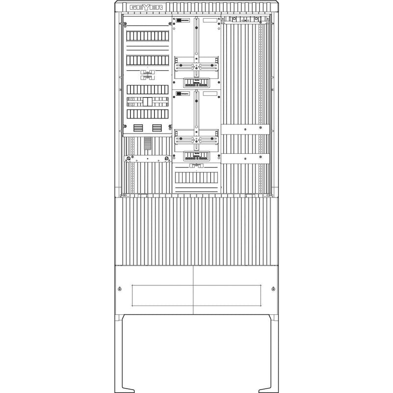 ABN - Zähler-Komplettschrank Zähleranschlusssäule SZ207ZL2500A 2 ZPAPZ Leerpl. 5pol