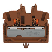WAGO - Ein- und mehrpolige Klemmenleiste 2-LeiterMini-Durchgangskl. 2252-311/000-014 Drücker,2,5 mm²,br − 100 Stück