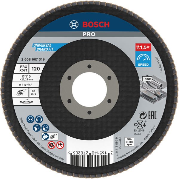 Bosch - Trenn-/Schleifscheibe PRO X571 2608607319 Fächerschleifscheibe