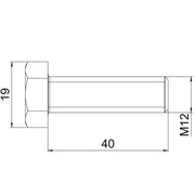 OBO Bettermann - Maschinenschraube/Bolzen Sechskantschraube SKS 12x40 G F M12x40 − 20 Stück