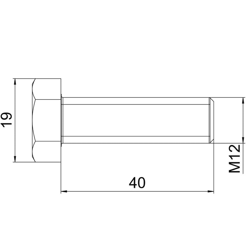 OBO Bettermann - Maschinenschraube/Bolzen Sechskantschraube SKS 12x40 G F M12x40 − 20 Stück