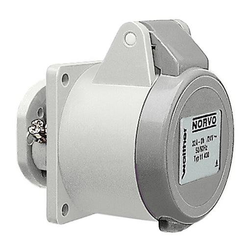 Walther Werke - CEE-Anbausteckdose (IEC 60309) NORVO Anbaudose gerade 11401 32A 2P 42V 12h IP44