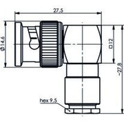 Telegärtner - Koax-Steckverbinder BNC-Winkelstecker löt 100023300 RG178, RG196