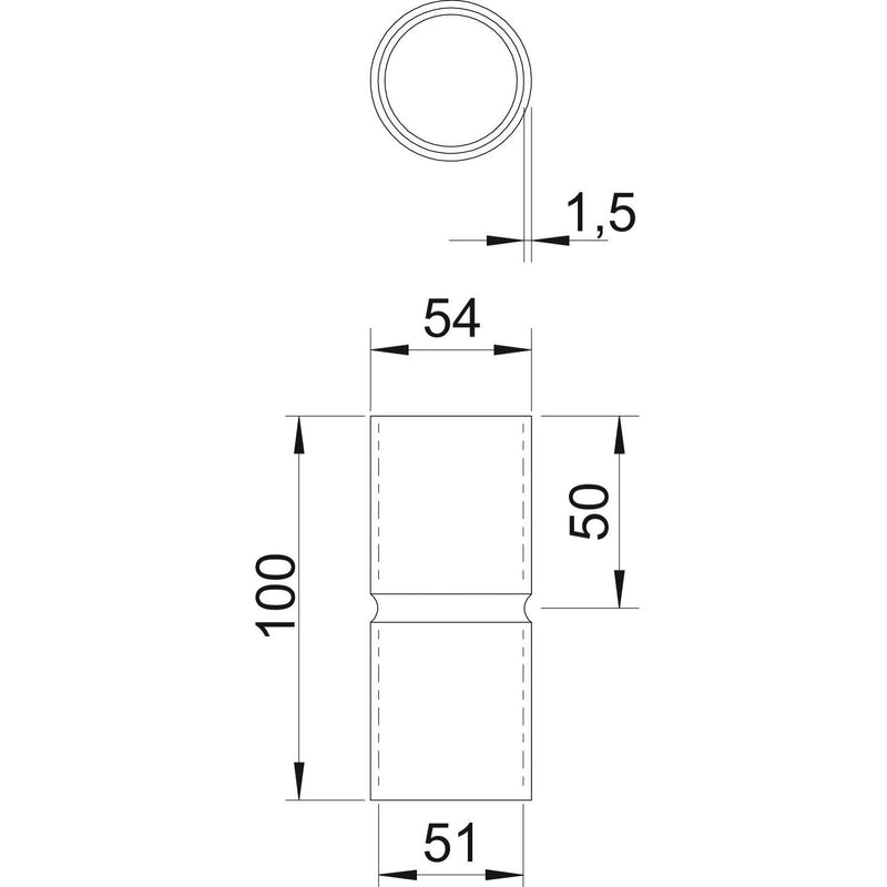 OBO Bettermann - Muffe für Installationsrohre Edelstahlverbindungsmuffe SV50W A4 ohne Gewinde 50mm − 5 Stück