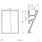 EVN Lichttechnik - Mechanisches Zubehör/Ersatzteile für Leuchten Aluminiumprofil 3m APKV300