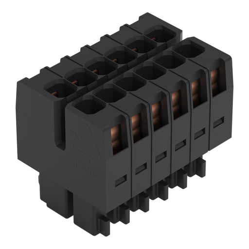WAGO - Ein- und mehrpolige Klemmenleiste 1-LeiterFederleiste2reihig 713-1112/034-047 CAGECLAMP 1,5mm²,sw − 25 Stück