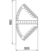 OBO Bettermann - Bogen für Kabelrinne Bogen, winkelverstellbar RB W 650 FS 60x500 bandverzinkt