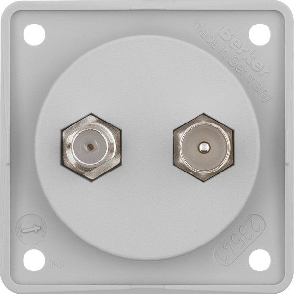 Berker - Antennensteckdose Antennen Verbinderdose 845632506 gr/matt, TV/SAT