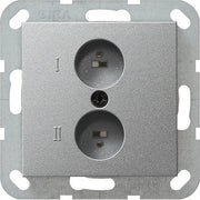 Gira - Einsatz/Abdeckung für Kommunikationstechnik Stereo-Steckdose alu 040226 System55